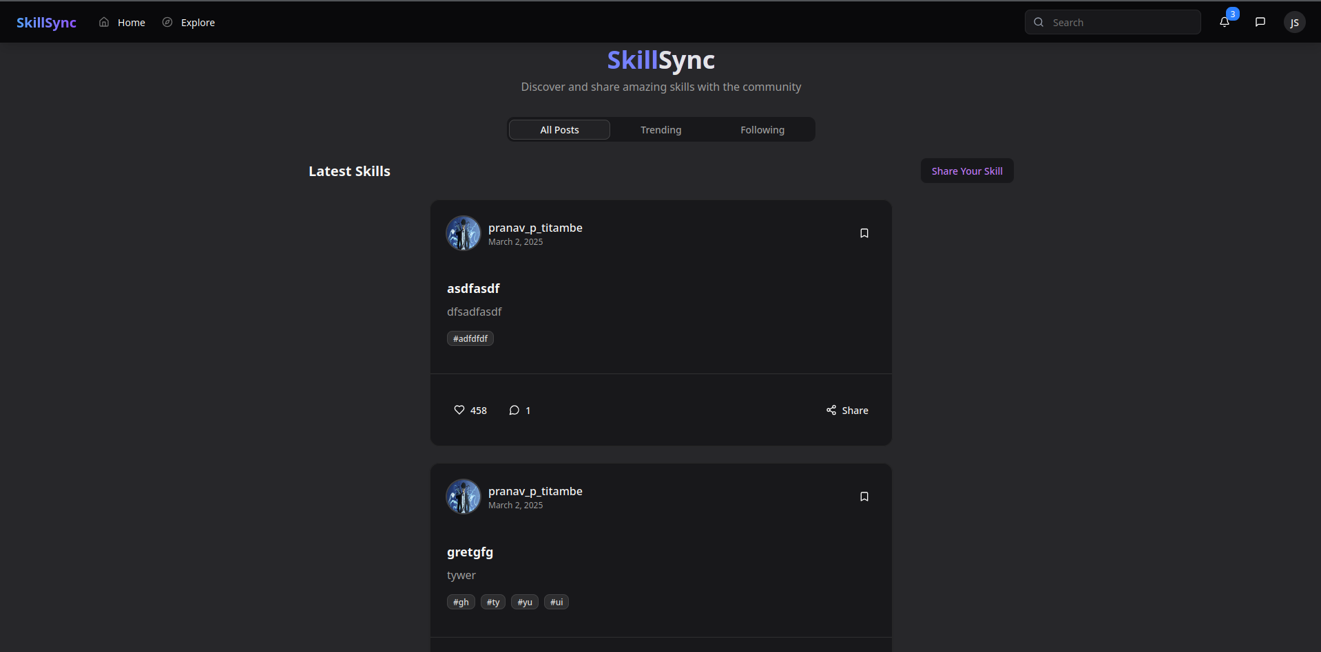 SkillSync Dashboard